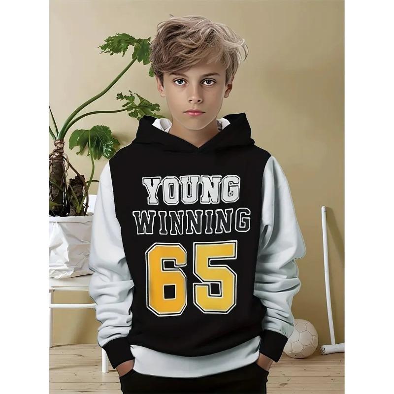 Autumn 3D Ball Games Printed Hoodies Fashionable Casual Sports Long Sleeved Children's Boy Hooded Sweatshirts