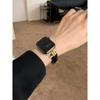 Роскошный золотой металлический ремешок из натуральной кожи для IWatch Series 8 7 6 5 4 3 SE женский тонкий ремешок для Apple Watch 41 мм 40 мм 38 мм 45 42 44 49