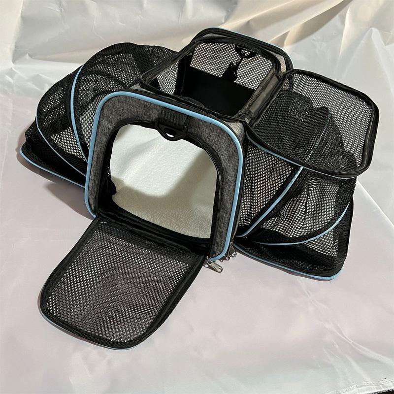 Большая сумка-переноска для домашних животных, портативная расширяемая дорожная клетка для собак, кошек, щенков, сумки для переноски