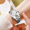 OLEVS Ladies Watch Mechanical Automatic Cute Arm Watch Ladies Watch Waterproof Luminous Diamond Sparkling Ladies Watch Date Ladies Watch White