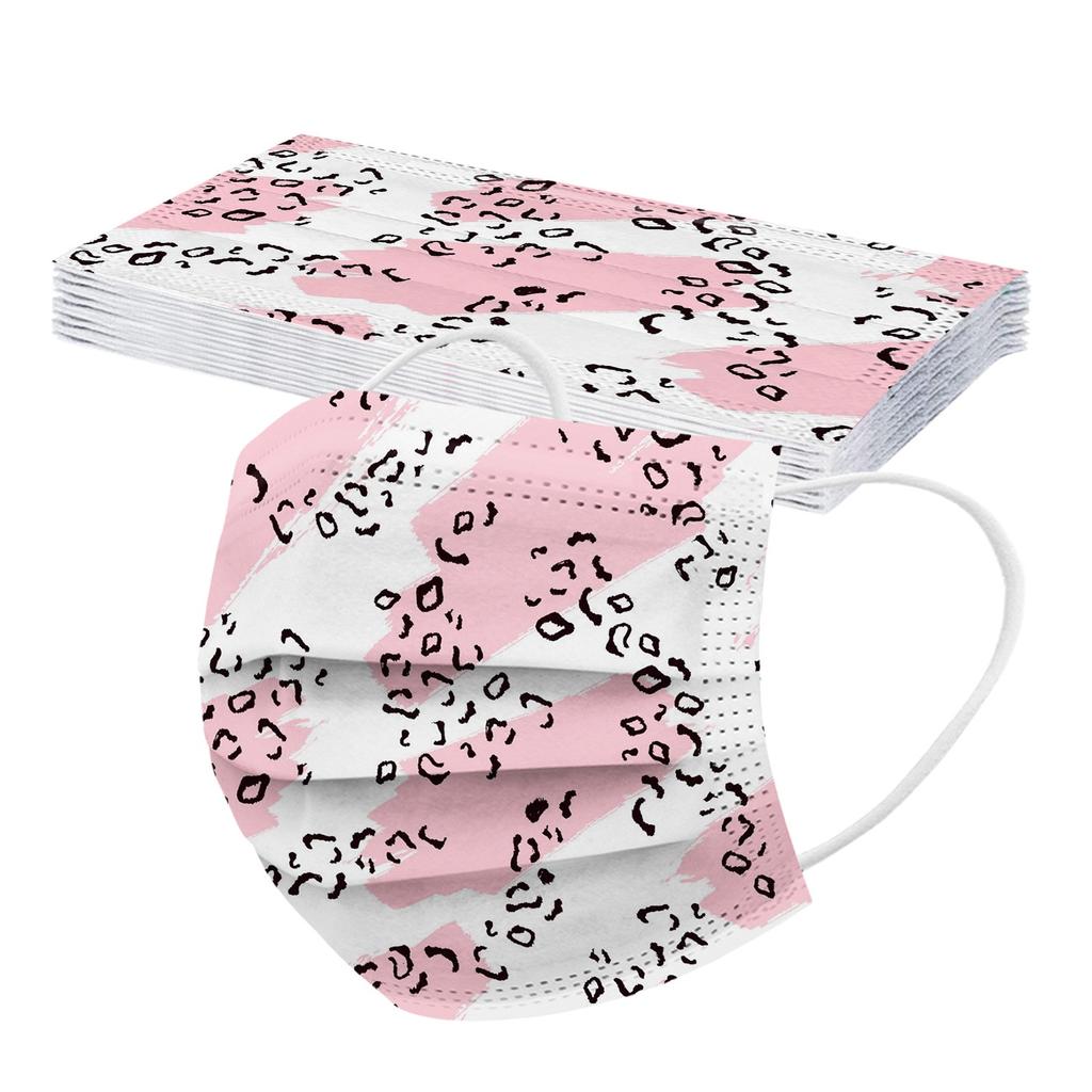 10 шт. трехслойная одноразовая пыленепроницаемая защитная маска с леопардовым принтом для взрослых