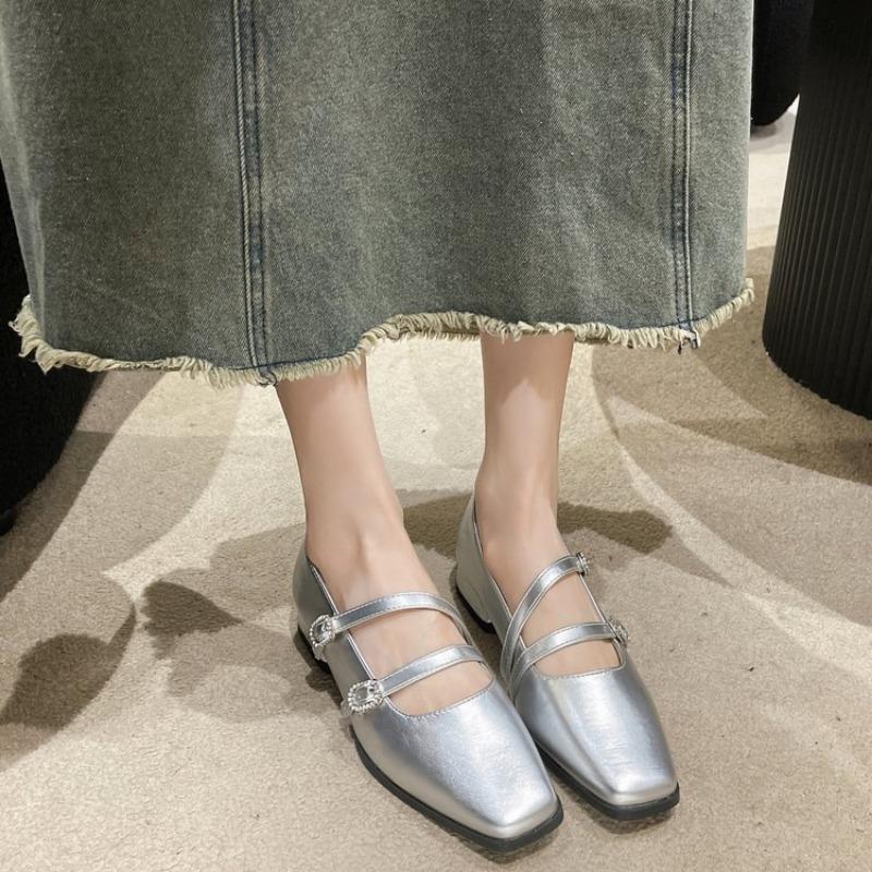 Новые женские балетки из лакированной кожи, туфли Мэри Джейн с двойной пряжкой, женская обувь с квадратным носком, винтажные zapatos mujer весна-осень