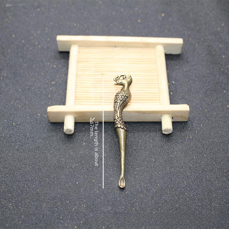 Ложка-прорезыватель для ушей из латуни Lotus Ruyi - брелок-подвеска из чистой меди