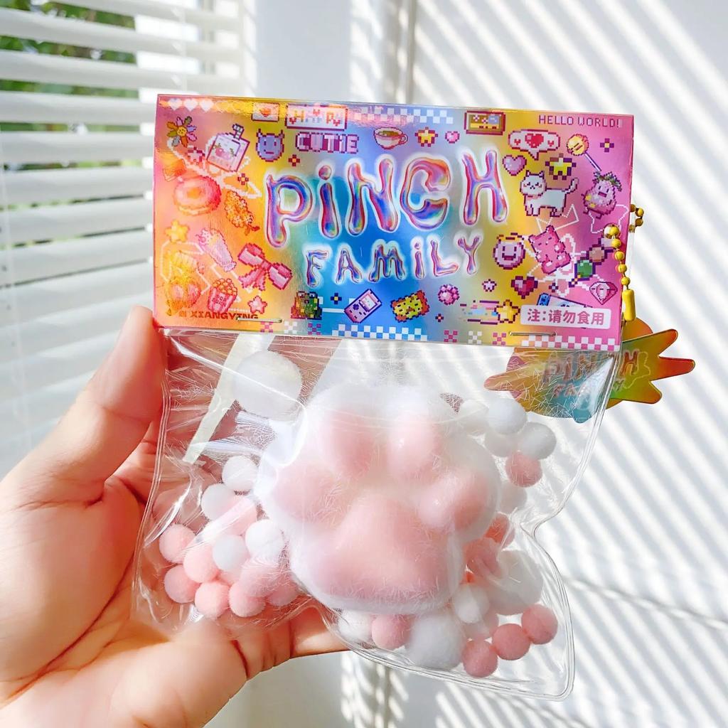 Мягкая игрушка-антистресс Taba Squishy ручной работы из флокированной кошачьей лапки, средство от стресса для офиса, игрушка-антистресс для детей и взрослых, подарок