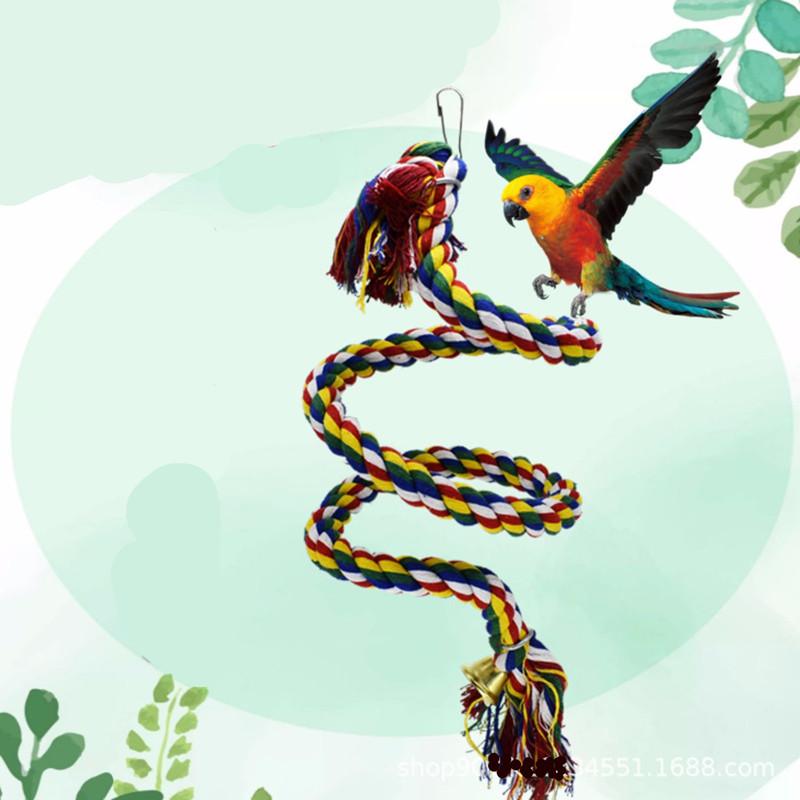 Bird Parrot Toys Wooden Hanging Swing Hammock Climbing Ladders Perches Toy Parakeet Cockatiels Bird Cage Supplies