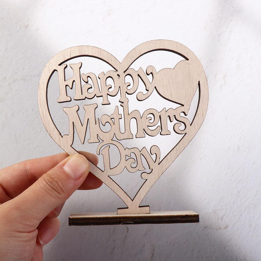 Декор для вечеринки в форме сердца Деревянные вырезы для мамы День матери Идеальный подарок Подарочный орнамент Сердце Табличка Табличка Полый орнамент