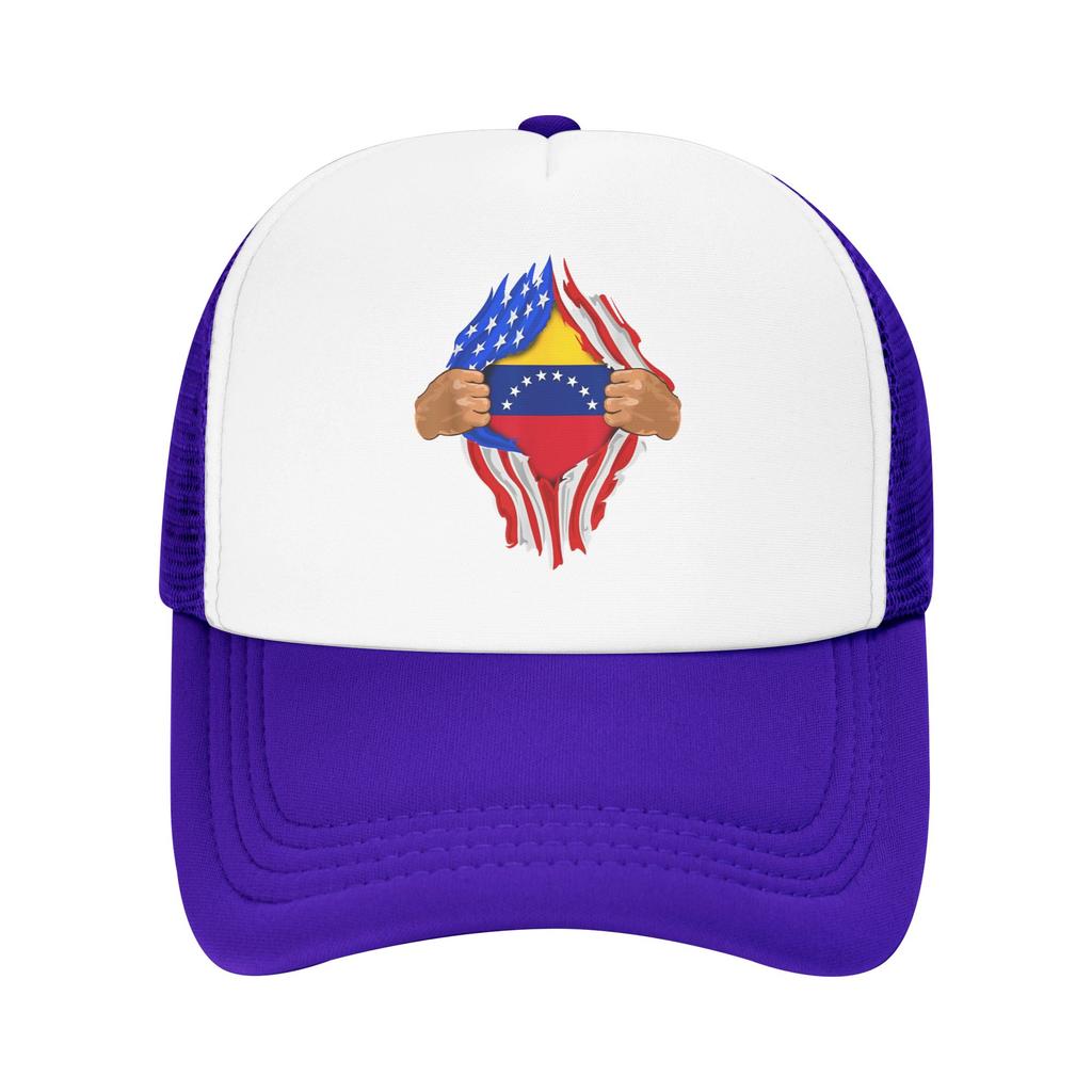 Venezuelan Blood Inside Me Venezuela Flag Mesh Baseball Cap Unisex Outdoor Trucker Hat Snapback Caps Dad Hat Summer Trucker Cap