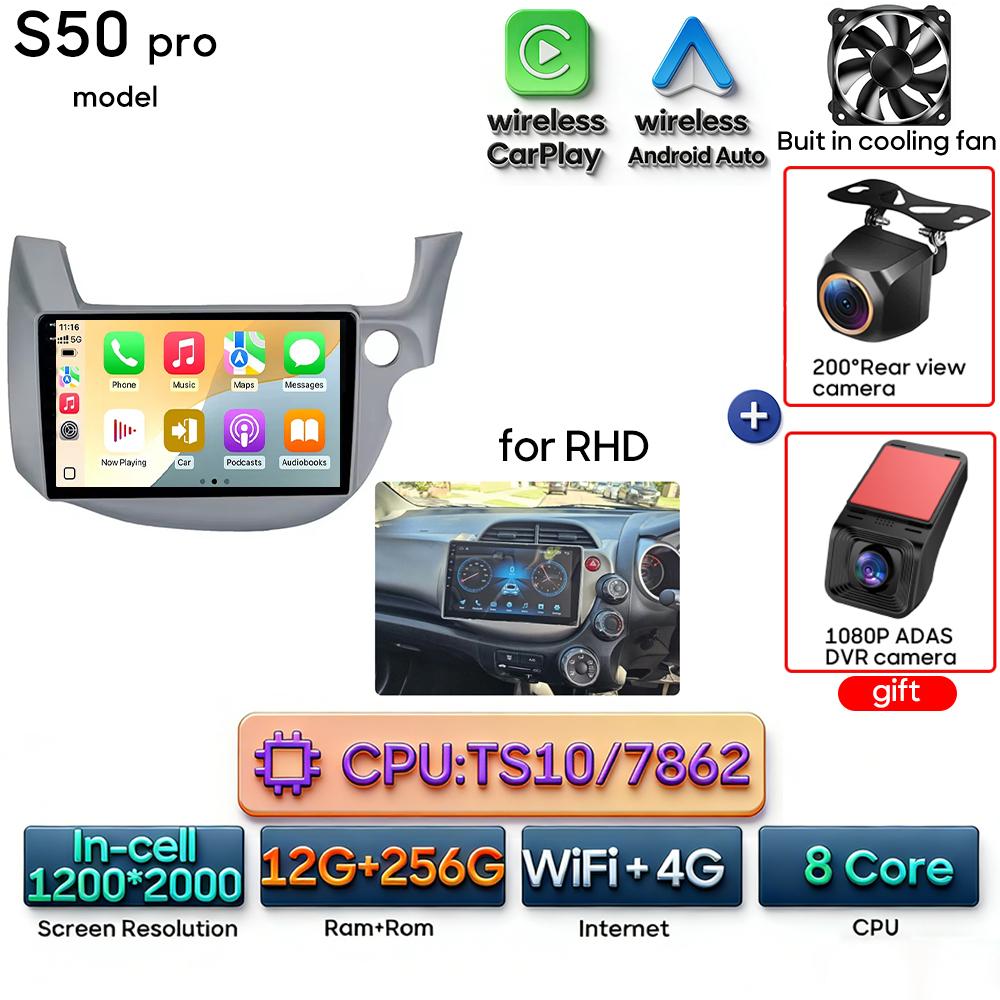 Android 16 pour Honda Jazz 2 GG 2008 - 2014 Fit 2 GE GP GE 2007 - 2014 Autoradio Lecteur multimédia vidéo GPS Navigation CarPlay