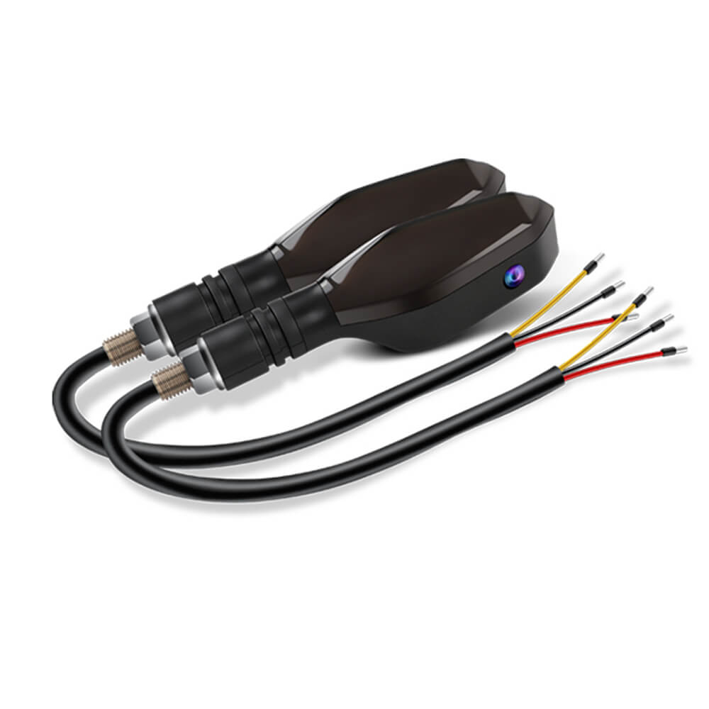 Universal Motorcycle LED Turn Signal Light ground Projector Flasher Lamp 27 Lighting Modes RGB Flowing Daytime Running Lights