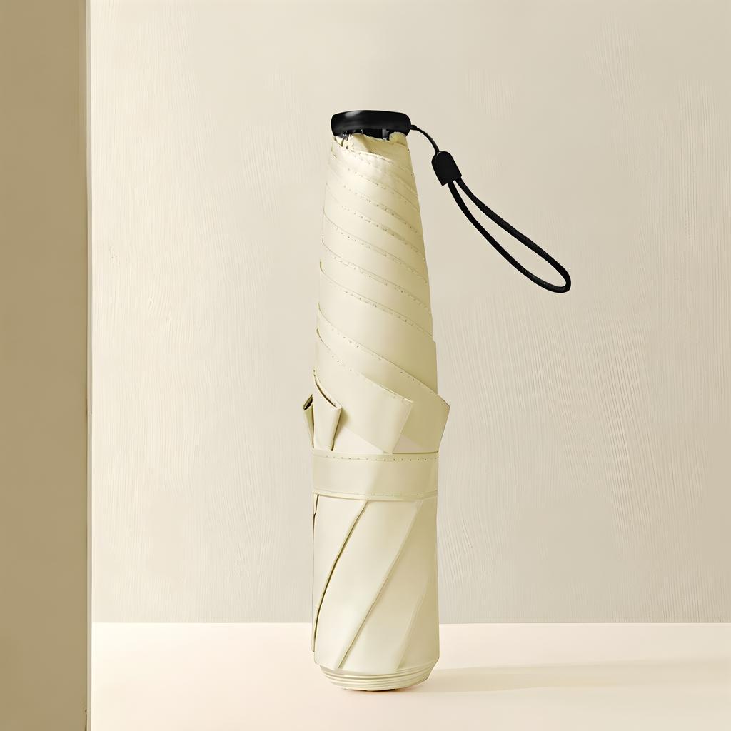 Japanese Ultra-Light 6-Bone Ultra-Light Feather Umbrella Vinyl Sun Protection Sunshade Folding Girl Portable Pencil Umbrella