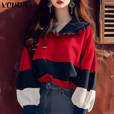 Женские осенние блузки с длинным рукавом и контрастным лацканом