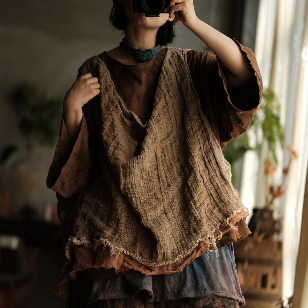 Johnature Женские винтажные пальто однотонные весенние свободные женские пуловеры в китайском стиле