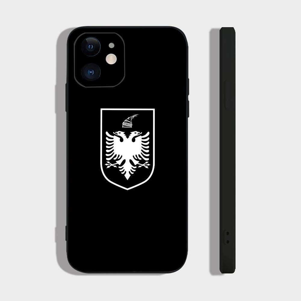 A-Albania Flag For IPhone 15 16 14 Plus 13 12 11 17 Pro Max 17 Air Black Soft Phone Cover