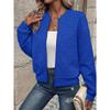 Women's Autumn and Winter Solid Color Texture Zipper Casual Pilot Jackets