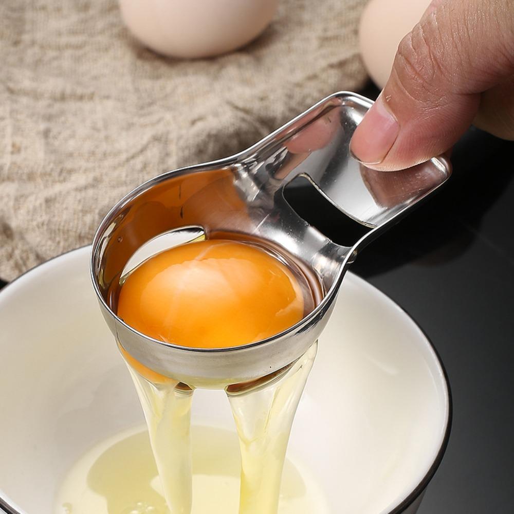 Professional Egg Yolk Separator Spoon Mirror Polishing Egg White Divider Egg Yolk Filter  Kitchen