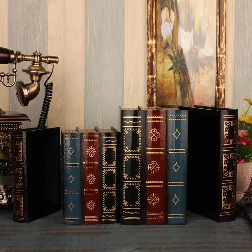 2 шт. Поддельная коробка для книг, винтажная упаковка для хранения книг, ювелирных изделий, украшения для учебных книг, деревянные антикварные классические декоративные поддельные книги (302)