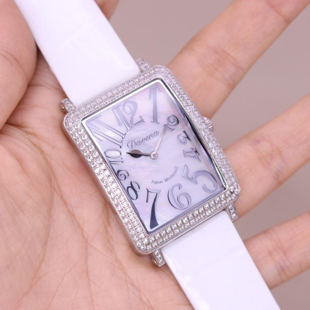 Spin Crystal Luxury Melissa Davena Lady Women's Watch Elegant Rhinestone Fashion Hours Dress Bracelet Girl's Party Gift Box