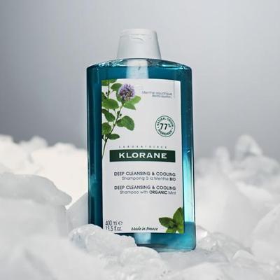 Klorane Aquamint Шампунь Двойной План (400мл+400мл) (Уход и охлаждение Ceratin)