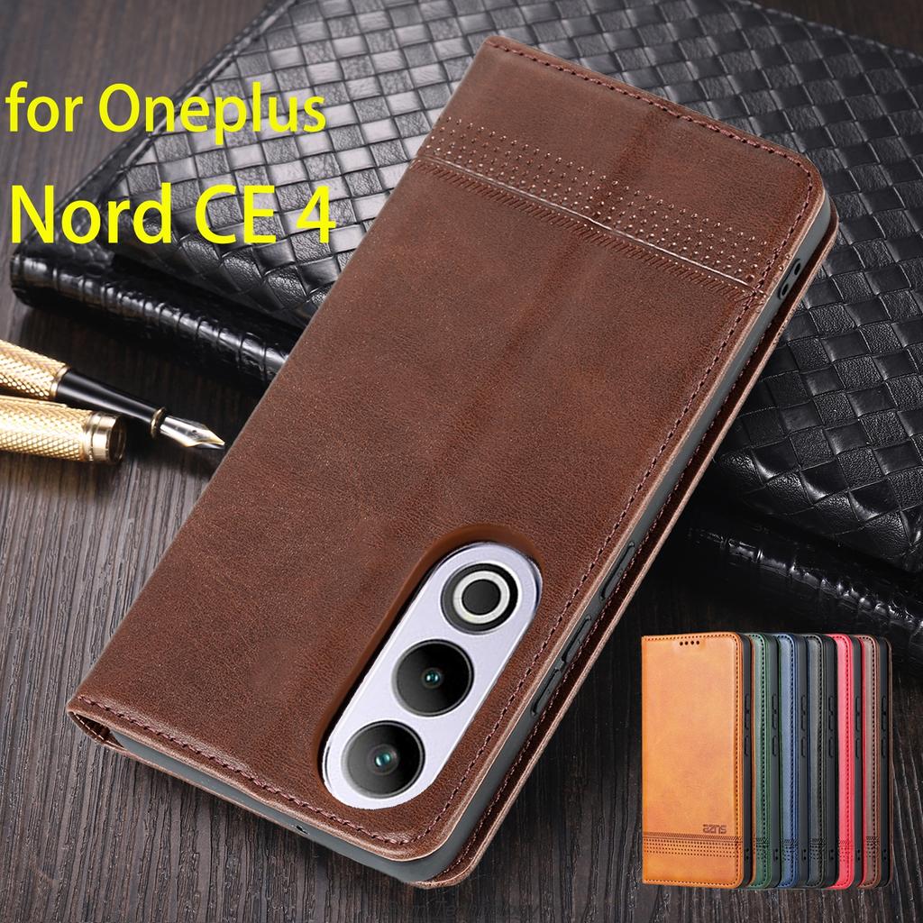 Deluxe Magnetic Adsorption Leather Fitted Case for Oneplus Nord CE 4 5G / CE4 5G Flip Cover Protective Case Capa Fundas Coque