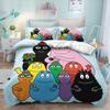 Barbapap Cartoon Anime Duvet Cover Set Kawaii Carebears Quilt Cover Pillowcase Kids Bedding Set Decor Full Queen King Size