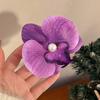 Заколка для волос с цветком фаленопсиса, заколка для волос с цветочным дизайном из искусственного шелка, заколка для волос на затылке, легкий стильный аксессуар