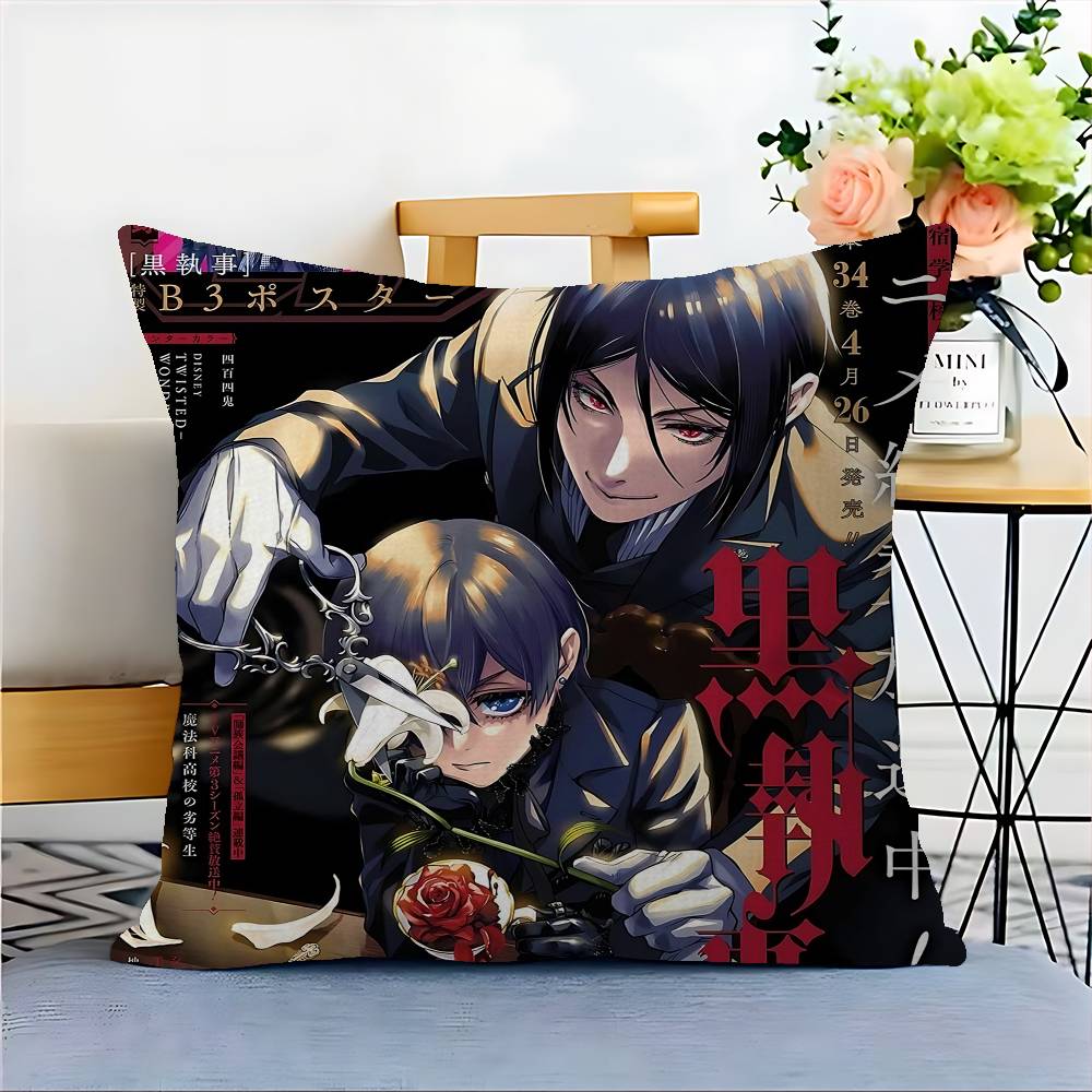 B-Black B-Butler Japanese Anime Personalized Pillow Cover Kids Bedroom Wild Party Decor Pillowcase Kid Birthday Shower Gift