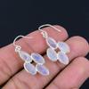 Natural Blue Fiery Rainbow Moonstone Earrings Solid 925 Sterling Silver Handmade Drop Dangle Earrings Jewelry Valentine's Day Gift For Love