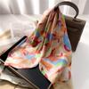 Summer Silky Smooth Kerchief Popular Print Headcloth Luxury Silk Scarves Fashion Sunscreen Muffler Square Shawl Bandanna Foulard
