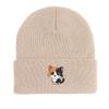 Cat Print Knitted Cap Beanie, Animal Woman Cap Lightweight Thermal Sporting Headwear Knit Hat Beanie