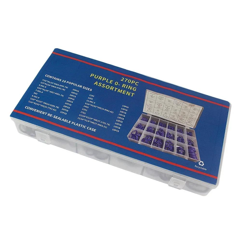 270PCS O Ring NBR Seal Washer Plumbing Gasket Nitrile Butadiene Rubber Spacer Oil Resistance Oring Repair Kit