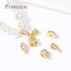 Позолоченная 18K подвеска-замочек с цирконами и открытым/закрытым кольцом-соединителем Для изготовления украшений своими руками Аксессуары Оптом