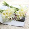 5Pcs Bridal Elegant Real Touch DIY Silk Plants Artificial Calla Lilies Fake Flowers Bouquet