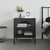 VidaXL Black Bedside Table 50x35x60 Cm Glass and Steel 352997