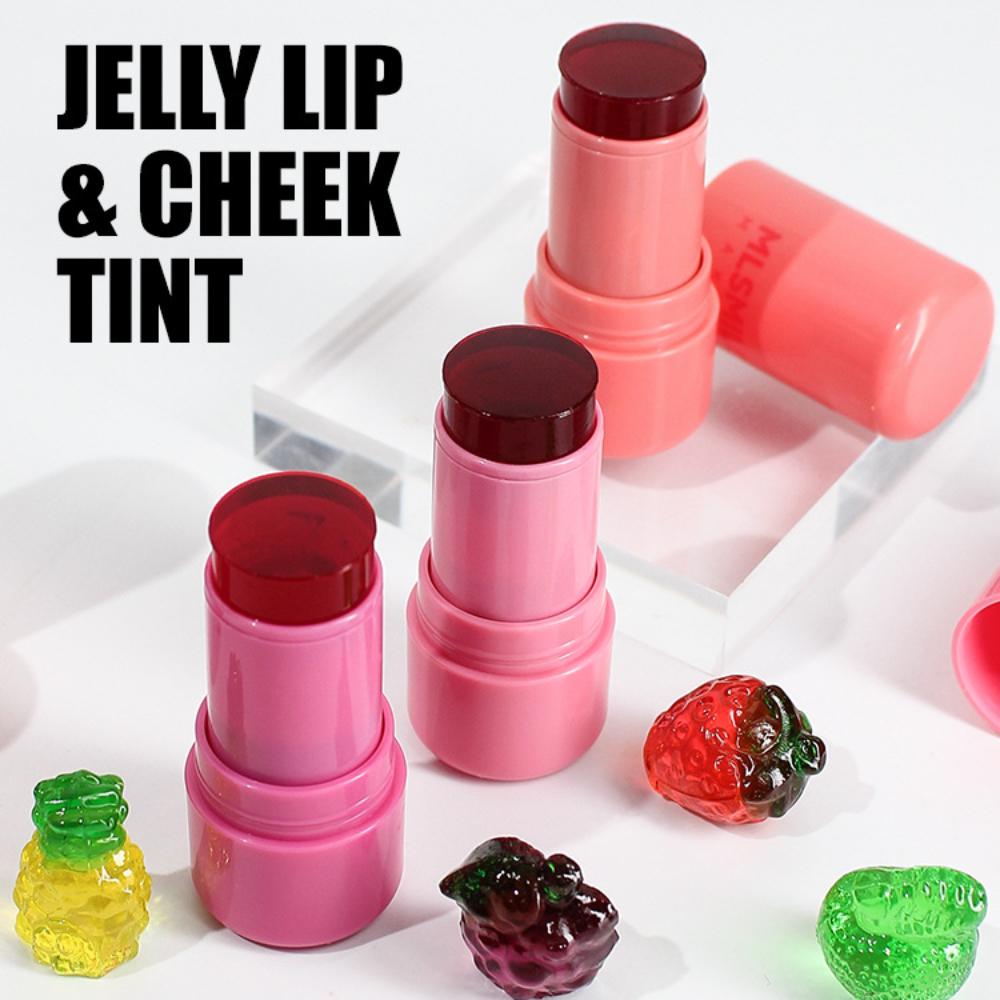 Jelly Blush Stick Long Lasting Natural Nude Makeup Blush Cream Lightweight Contouring Stick Waterproof Matte Eye& Cheek Multifunctional Blush Stick