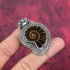 Ammonite Fossil 925 Solid Sterling Silver Pendant, Handmade Gemstone Jewelry Pendant For Memorial Day