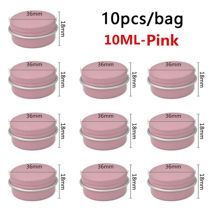 10 шт. алюминиевая жестяная банка-контейнер 5 мл/10 мл/15 мл пустая для крема бальзама для ногтей свечи косметические круглые