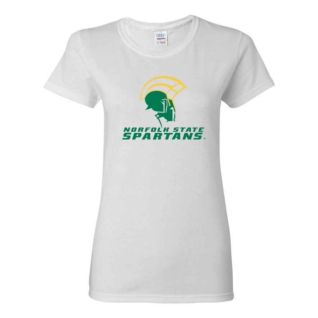 Norfolk State Spartans Primary Logo Women's T Shirt - White