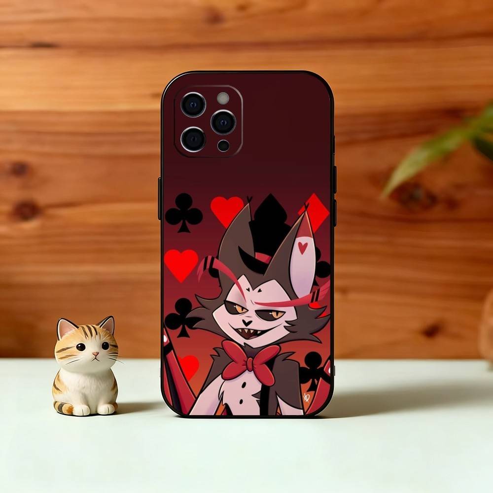 H-Hazbin H-Husk Чехол для телефона для iPhone 17, 16, 15, 14, 13, 12, 11 Plus, Pro Max, Другие Мягкий Черный Чехол