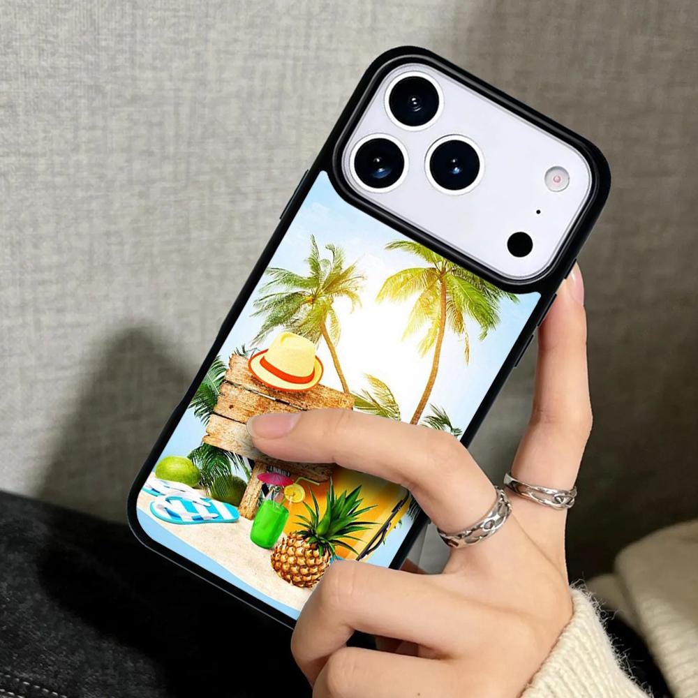 Чехол Case для iPhone 17 Air 16 Pro Max 15 Plus 11 13 Mini 14 12 Задняя крышка телефона Летний пляж Расслабление Морская звезда Океан Небо Солнце