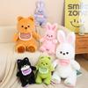 40/65cm Fluffy Plush Green Teddy Brown Bear Baby Rabbit Cat Bear With Bib Cute Stuffed Animals Cuddly Hug Toys Bed Decor