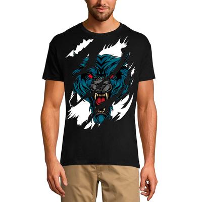 Мужская рваная футболка Angry Wolf - Red Eyes - Рубашка с коротким рукавом