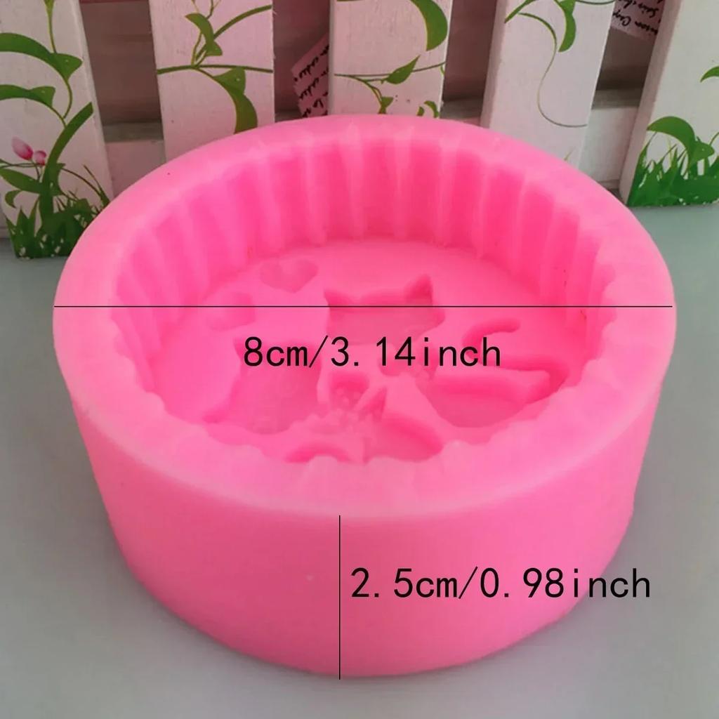 1pc-lovers cat silicone mold, used to make soap, candles or baking, is the perfect holiday gift decoration for home decoration.