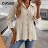 Spring and Summer Women's Pure Color Fashionable Comfortable Versatile Long-sleeved Shirt