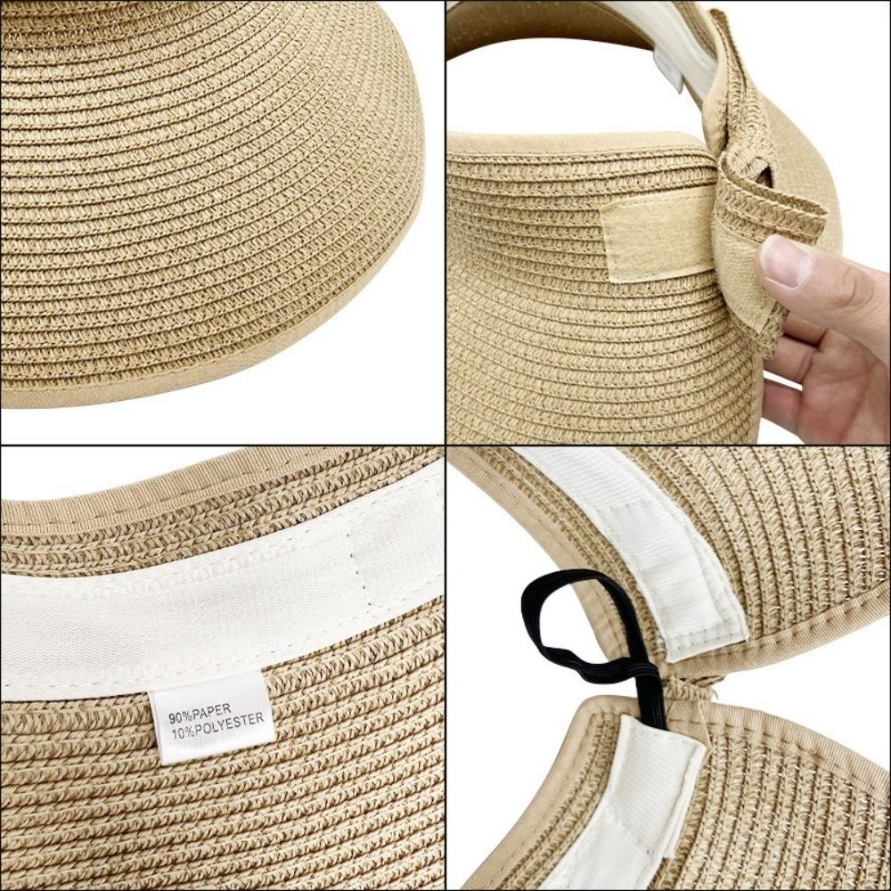 Open Top Women's Sun Hat Bohemian Style Straw Hat New Sun Visor Hat  Outdoor & Travel