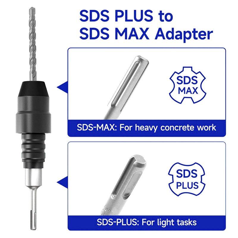 1 шт. Переходник SDS Plus на SDS Max Адаптер для дрели Адаптер для перфоратора Инструмент-коннектор Портативный коннектор для ударных бит Инструмент