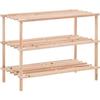 Shoe Rack - VIDAXL - 3 Shelves - Solid Wood - 12 Pairs - Scandinavian Style