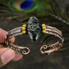 Seraphinite Handmade Copper Wire Wrap Cuff Bangle Adjustable K2i14