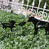 Металлические колышки для сада собак, украшения в виде силуэта матери и ребенка, устойчивые к погодным условиям, колышки для садовых игрушек для украшения газона на открытом воздухе