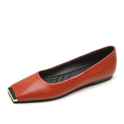 Модные женские туфли-балетки высокого качества 2025 с квадратным носком из натуральной кожи, женская обувь больших размеров, нескользящая рабочая обувь для платья для женщин