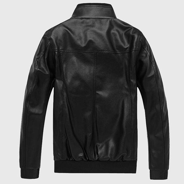 Men's Leather Jackets Men Stand Collar Coats Mens Motorcycle Leather Jacket Casual Slim Brand Clothing PU Leather Coats Mens